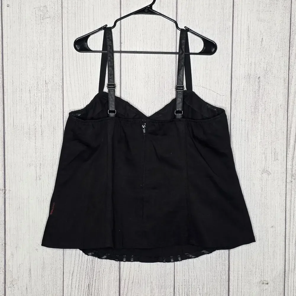 TRIPP NYC Black Buckle Corset Top Plus Size 3 Goth Punk Hot Topic